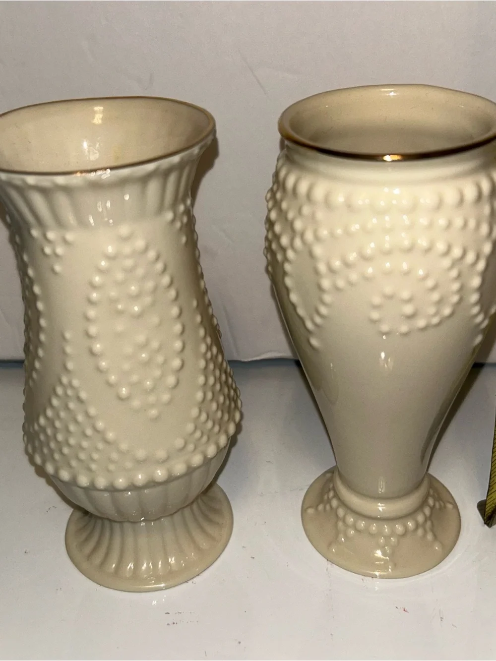 2 Lenox Mini Vases Ivory